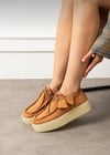 Extra Shoes İstanbul Loafer Taba Süet Görünümlü Platform Ayakkabı Hem Şık hem Rahat