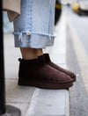 Extra Shoes İstanbul Mini Kahverengi Süet İçi Kürklü Kalın Taban Kadın Bot