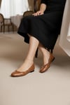 Extra Shoes İstanbul Taba Kroko Cilt Kepsün Detaylı Günlük Kadın Babet