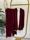 Bordo taşlı takım
