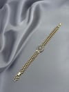 CM 14K Trapez Baget Kordon Model Zirkon Taşlı Gold Bileklik