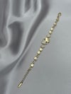 Xuping 14K Asimetrik Daire Plaka Model Zirkon Taşlı Gold Bileklik