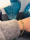 Xuping 14K Kare D Model Zirkon Taşlı Gold Bileklik