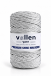  Vollen Yarn Premium Shine (Simli) Polyester Makrome 100Gr/150M ,çanta ipi,supla ipi,bileklik ipi,Açık Gri