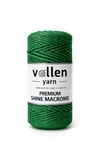  Vollen Yarn Premium Shine (Simli) Polyester Makrome 100Gr/150M ,çanta ipi,supla ipi,bileklik ipi,Yeşil