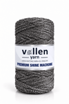  Vollen Yarn Premium Shine (Simli) Polyester Makrome 100Gr/150M ,çanta ipi,supla ipi,bileklik ipi,Koyu Gri