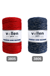  Vollen Yarn Premium Shine (Simli) Polyester Makrome 100Gr/150M ,çanta ipi,supla ipi,bileklik ipi,Bordo