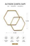 Altıgen Metal Çanta Sapı 12 cm 1 Çift (2 Adet) Geometrik Çanta Kulpu El Yapımı Çanta Aksesuarı,Altın Sarısı