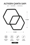 Altıgen Metal Çanta Sapı 12 cm 1 Çift (2 Adet) Geometrik Çanta Kulpu El Yapımı Çanta Aksesuarı,Siyah
