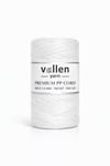 Vollen Yarn 1.5mm Polyester Makrome İpi 100gr 150 mt,Beyaz