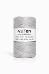 Vollen Yarn 1.5mm Polyester Makrome İpi 100gr 150 mt,Açık Gri