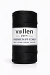Vollen Yarn 1.5mm Polyester Makrome İpi 100gr 150 mt,Siyah