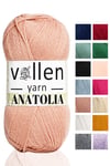 Vollen Yarn Anatolia Doğa Dostu El Örgü Ipi, Hırka Kazak Ip Atkı Patik Battaniye Ipi,Karamel