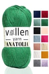 Vollen Yarn Anatolia Doğa Dostu El Örgü Ipi, Hırka Kazak Ip Atkı Patik Battaniye Ipi,Yeşil