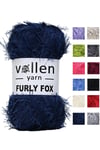 Vollen Yarn Furly Fox El Örgü İpi Hırka Kazak İpliği,Tuylu ip,Pelus ,Sakalli ,Battaniye ve Paspas ipi, LACİVERT