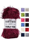 Vollen Yarn Furly Fox El Örgü İpi Hırka Kazak İpliği,Tuylu ip,Pelus ,Sakalli ,Battaniye ve Paspas ipi, BORDO