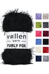 Vollen Yarn Furly Fox El Örgü İpi Hırka Kazak İpliği,Tuylu ip,Pelus ,Sakalli ,Battaniye ve Paspas ipi,SİYAH