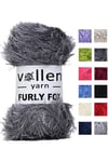 Vollen Yarn Furly Fox El Örgü İpi Hırka Kazak İpliği,Tuylu ip,Pelus ,Sakalli ,Battaniye ve Paspas ipi,KOYU GRİ