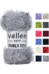 Vollen Yarn Furly Fox El Örgü İpi Hırka Kazak İpliği,Tuylu ip,Pelus İp,Sakalli ip,Battaniye ipi,Paspas ipi, GRİ