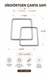 Vollen Yarn METAL ÇANTA SAPI KARE 11 CM ,Gümüş