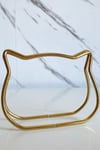 Vollen Yarn Metal Çanta Sapı Kedi Model 11x8 cm ,Altın