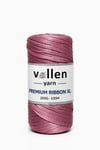 Vollen Yarn Premium 4mm Polyester Ribbon İpi 200Gr/100Mt, Gül Kurusu
