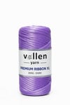 Vollen Yarn Premium 4mm Polyester Ribbon İpi 200Gr/100Mt, Lila