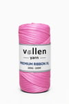 Vollen Yarn Premium 4mm Polyester Ribbon İpi 200Gr/100Mt, Pembe