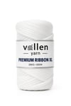 Vollen Yarn Premium 4mm Polyester Ribbon İpi 200Gr/100Mt, Beyaz