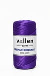 Vollen Yarn Premium 4mm Polyester Ribbon İpi 200Gr/100Mt, Mor