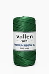 Vollen Yarn Premium 4mm Polyester Ribbon İpi 200Gr/100Mt, Yeşil