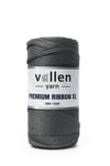 Vollen Yarn Premium 4mm Polyester Ribbon İpi 200Gr/100Mt, GRİ