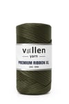 Vollen Yarn Premium 4mm Polyester Ribbon İpi 200Gr/100Mt, HAKİ