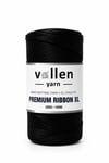 Vollen Yarn Premium 4mm Polyester Ribbon İpi 200Gr/100Mt, SİYAH