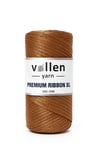 Vollen Yarn Premium 4mm Polyester Ribbon İpi 200Gr/100Mt, KAHVERENGİ