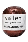 Vollen Yarn Premium Metalik Suni Rafya, Abiye Çanta İpi,Kahverengi