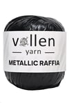 Vollen Yarn Premium Metalik Suni Rafya, Abiye Çanta İpi,Siyah