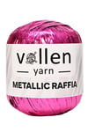 Vollen Yarn Premium Metalik Suni Rafya, Abiye Çanta İpi,Fuşya