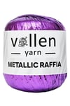 Vollen Yarn Premium Metalik Suni Rafya, Abiye Çanta İpi,Mor
