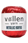 Vollen Yarn Premium Metalik Suni Rafya, Abiye Çanta İpi,Kırmızı