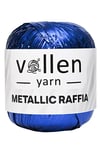 Vollen Yarn Premium Metalik Suni Rafya, Abiye Çanta İpi,Saks Mavi