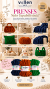 Vollen Yarn Prenses Chunky Simli Polyester El Örgü İpi 500 gr 14 m Parmak Örgü Çanta Battaniye İpi, 5108