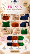 Vollen Yarn Prenses Chunky Simli Polyester El Örgü İpi 500 gr 14 m Parmak Örgü Çanta Battaniye İpi, 5102