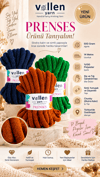 Vollen Yarn Prenses Chunky Simli Polyester El Örgü İpi 500 gr 14 m Parmak Örgü Çanta Battaniye İpi, 5104