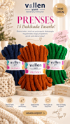 Vollen Yarn Prenses Chunky Simli Polyester El Örgü İpi 500 gr 14 m Parmak Örgü Çanta Battaniye İpi, 5107