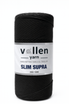 Vollen Yarn Slim Supra İpi,Mumlu İp,Pase İp,Makrome İp,200Gr/200Mt, SİYAH