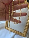 14k mini taşlı zincir set