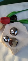 Silver düğme küpe