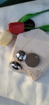 Silver düğme küpe
