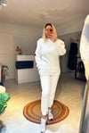 beyaz şardonlu eşofman takım